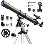 NACATIN 90mm EQ Refractor Telescope with Phone Adapter