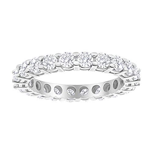 14K White Gold Diamond Sapphire Ladies Eternity Ring