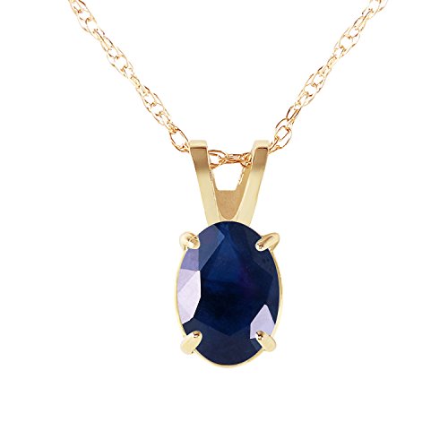 14k Solid Gold Galaxy Sapphire Pendant Necklace