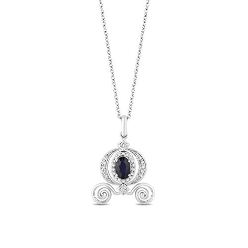 Enchanted Blue Sapphire Cinderella Necklace with Diamonds
