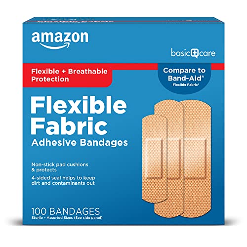 Assorted Sizes Flexible Fabric Adhesive Bandages 100-Pack