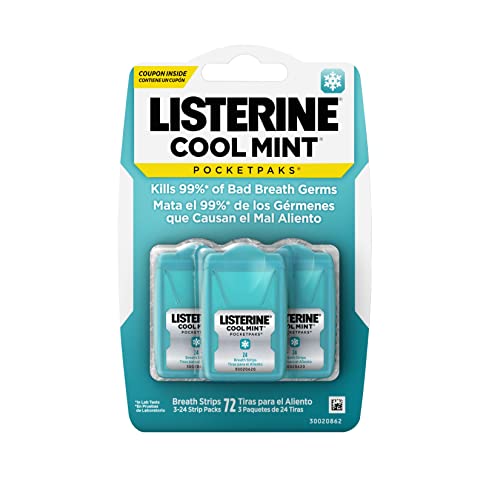 Listerine Cool Mint Pocketpaks Breath Strips, 24-Strip Pack
