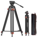 74.4" Twin Tube Tripod for DSLR Camera - Black