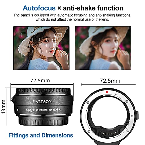 EF-EOS R Auto-Focus Lens Converter for Canon EOS R RP R3 R5 R50 R6 R7 R8 R10 Cameras