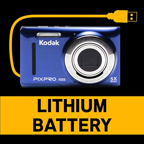 Kodak FZ53-BL Digital Camera, 2.7" LCD, Blue