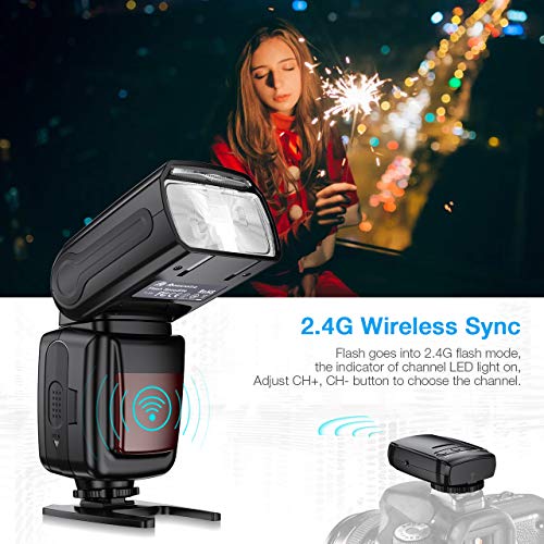 Powerextra LCD Flash Speedlite, Wireless Flash Trigger Kit