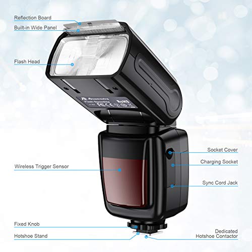 Powerextra LCD Flash Speedlite, Wireless Flash Trigger Kit