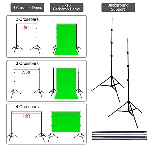 Kshioe 800W Lighting Kit with Backdrop Support