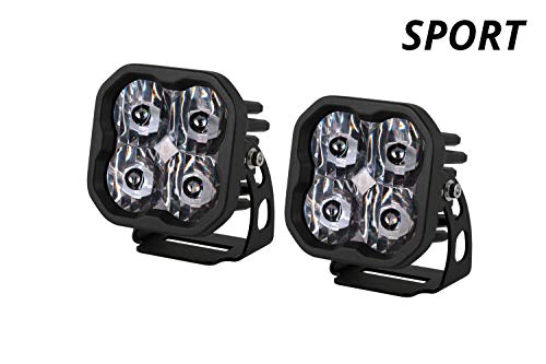 3in White LED Sport Pod Pair with Amber Backlight