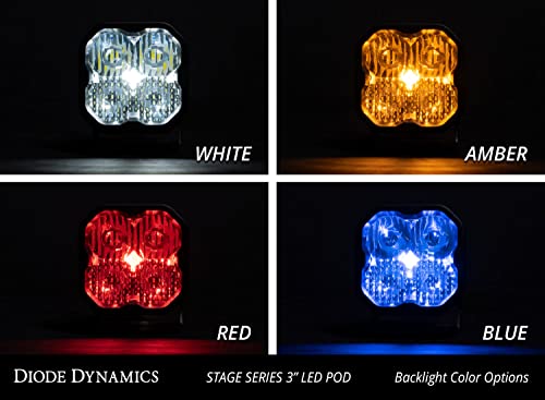 3in White LED Sport Pod Pair with Amber Backlight