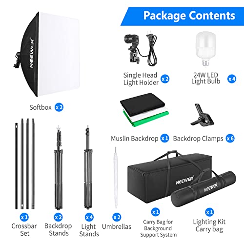 NEEWER Best Selling Photo Lighting Kit with Backdrops