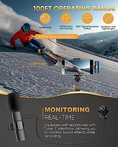 Dual Wireless Lavalier Microphone for Video Recording