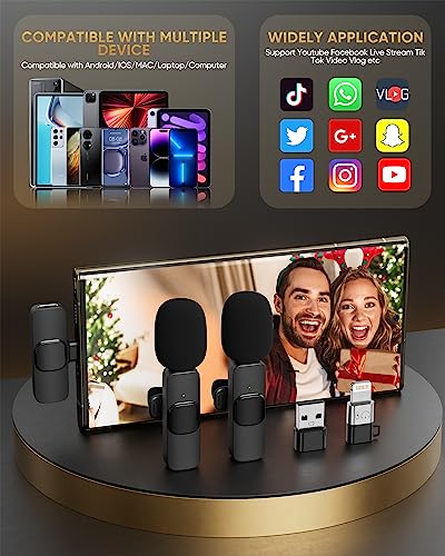 Dual Wireless Lavalier Microphone for Video Recording