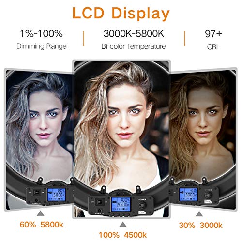 19" Pixel Bi-Color Ring Light with Stand