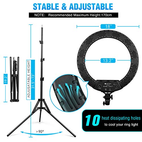 18 Inch LED Ringlight Kit with Tripod Stand
