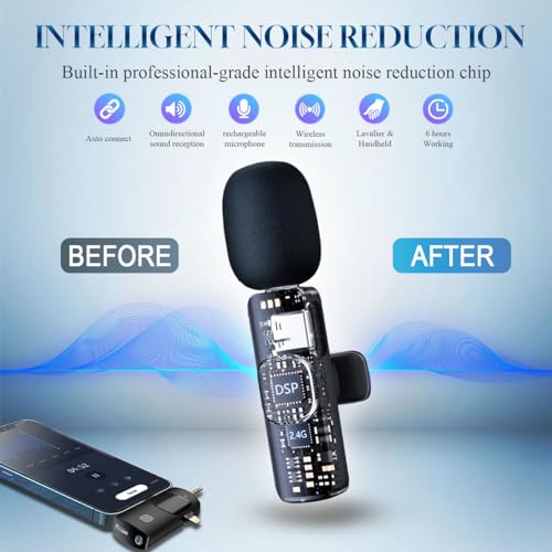 3-in-1 Wireless Lavalier Microphone for All Devices