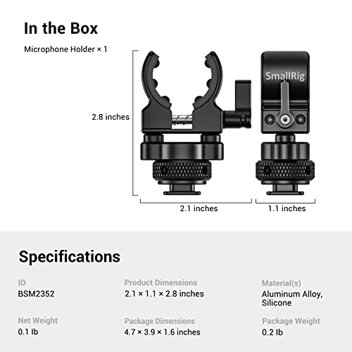 SmallRig Cold Shoe Microphone Holder with Silicone Absorption