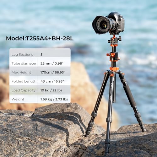 67" K&F Concept Camera Tripod + 360° Ball Head