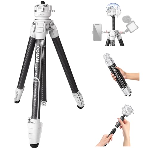 COMAN Portable Travel Camera Tripod, Compact Lightweight