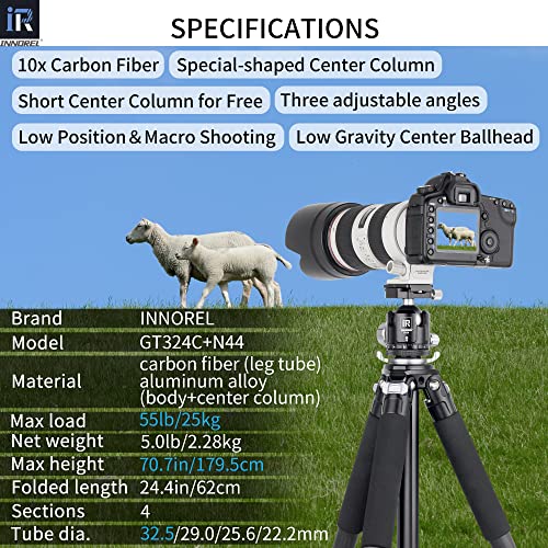 GT324C Carbon Fiber Tripod - Professional DSLR Stand