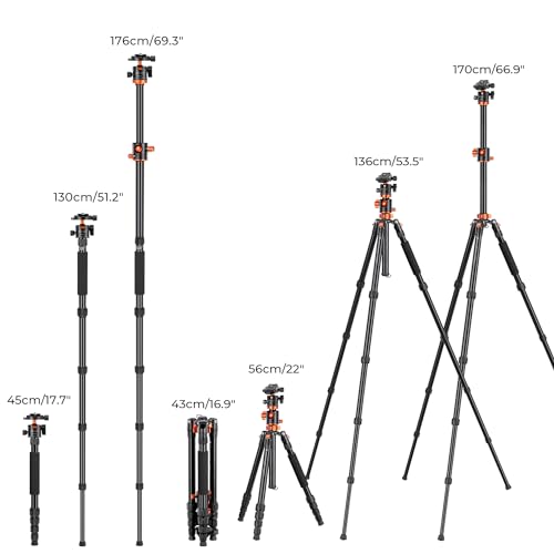 67" K&F Concept Camera Tripod + 360° Ball Head