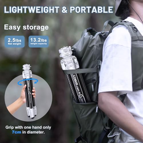 COMAN Portable Travel Camera Tripod, Compact Lightweight