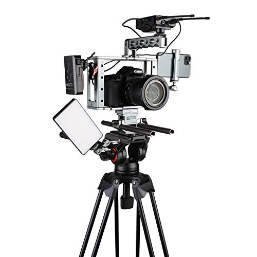 74.4" Twin Tube Tripod for DSLR Camera - Black