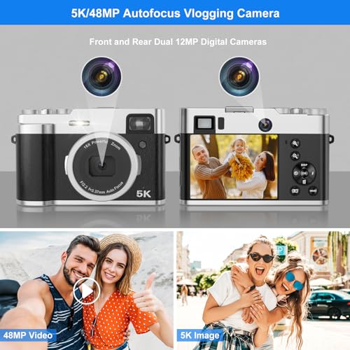 5K Autofocus Digital Camera with 48MP & More