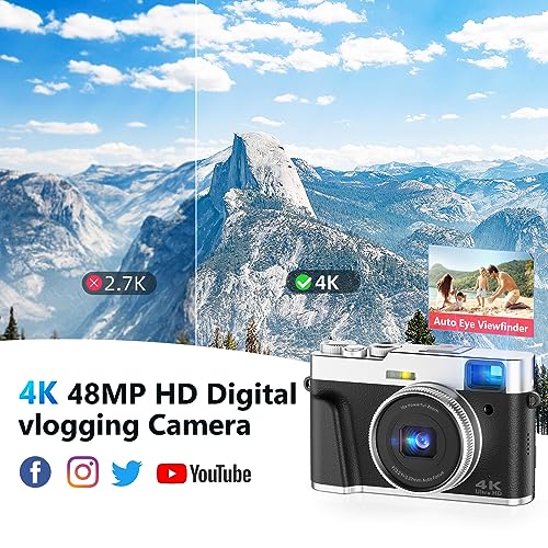 Compact 4K Autofocus Camera with 48MP, 16X Zoom