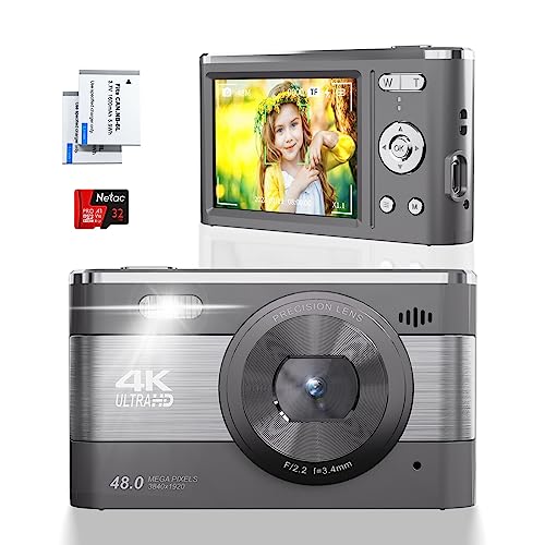 Compact 4K Digital Camera: 48MP Video Vlogging YouTube