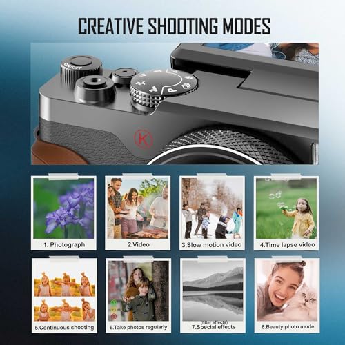 ATPLOES 4K Digital Camera, 48MP Video/Vlogging, 16X Zoom