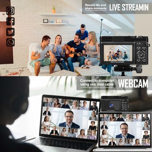 ATPLOES 4K Digital Camera, 48MP Video/Vlogging, 16X Zoom