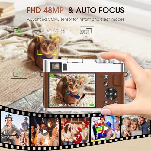 4K Digital Camera with Autofocus, 48MP, Vlogging