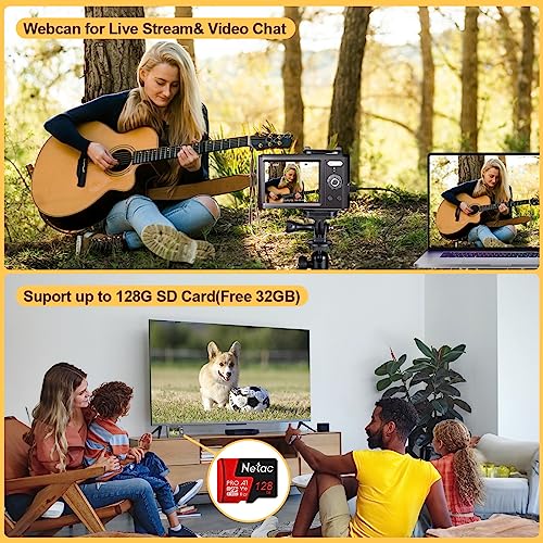 Compact 4K Digital Camera: 48MP Video Vlogging YouTube