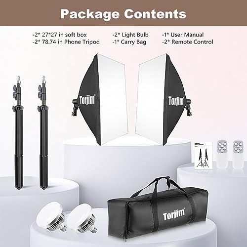 Torjim Softbox Lighting Kit: Professional Studio Photography Gear