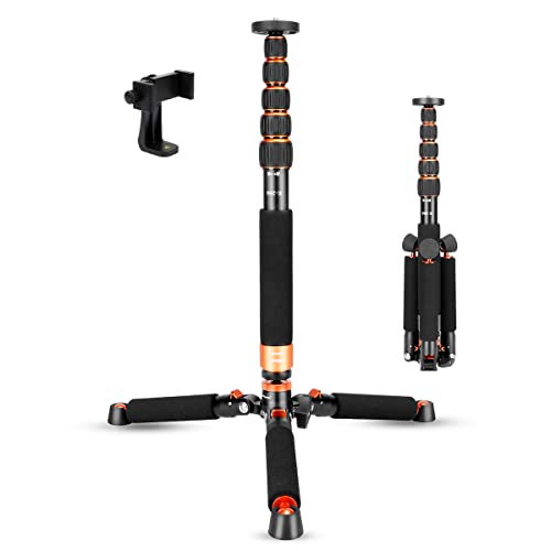 Adjustable Aluminum Monopod with Metal Tripod Base