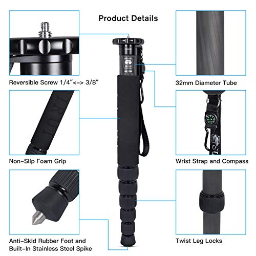 Compact Carbon Fiber Monopod for Lightweight Travel