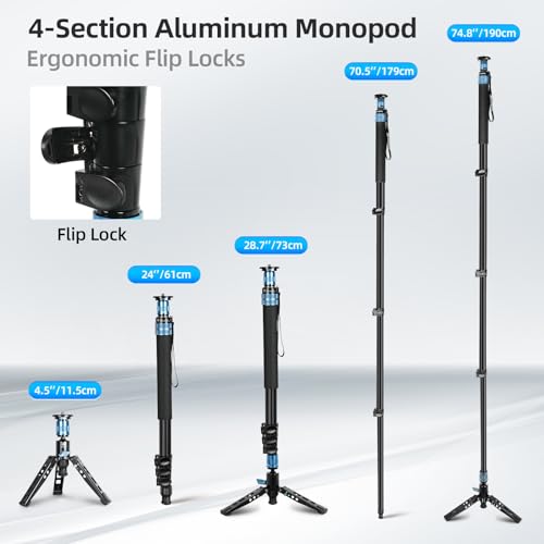 SIRUI AM-404FL Camera Monopod: Lightweight, 360° Panorama