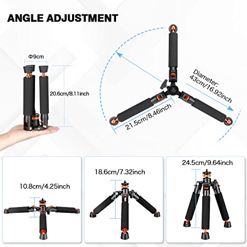 Adjustable Aluminum Monopod with Metal Tripod Base