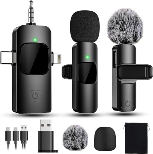 4-in-1 Wireless Lavalier Microphone for All Devices