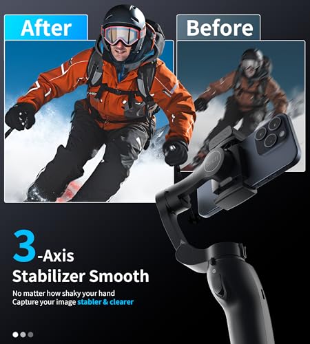 AI-Tracked 3-Axis Foldable Smartphone Gimbal Stabilizer