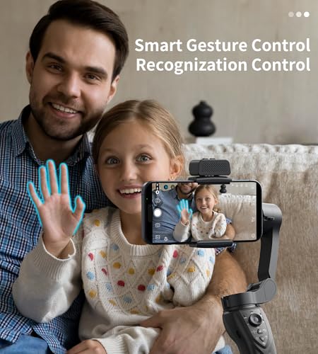 AI-Tracked 3-Axis Foldable Smartphone Gimbal Stabilizer