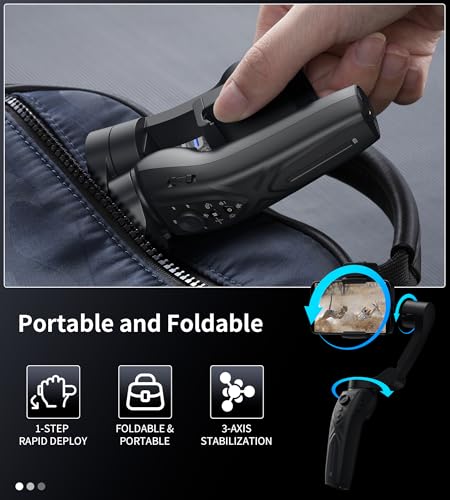AI-Tracked 3-Axis Foldable Smartphone Gimbal Stabilizer