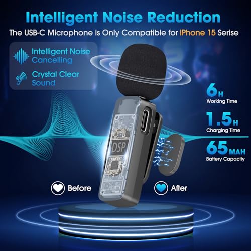 Wireless Lavalier Microphone for Vlogs and Streaming