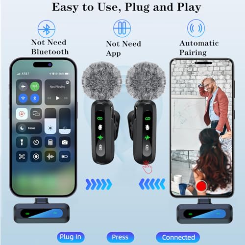 ABYLFE Wireless Lavalier Microphone for Creators, 2-Pack