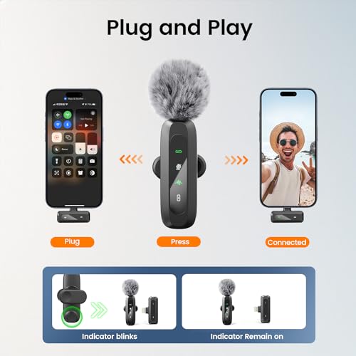 BILIWAL Wireless Lavalier Microphone for iPhone/iPad