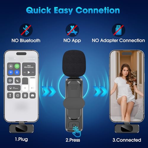 Wireless Lavalier Microphone for Vlogs and Streaming