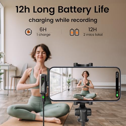 BILIWAL Wireless Lavalier Microphone for iPhone/iPad