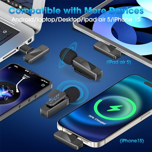 Wireless Lavalier Microphone for Vlogs and Streaming