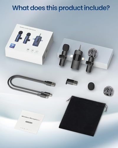 4-in-1 Wireless Lavalier Microphone for All Devices